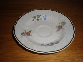 Mokka set, šálky a podšálky, porcelán Hollóháza - 6