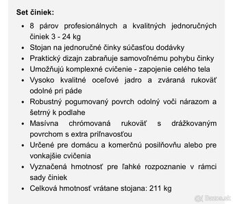 Pogumované jednoruční činky PROIRON 3 - 24 kg (8 párov) - 6