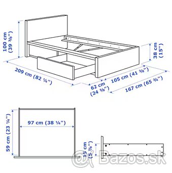 Ikea Malm 90x200 + Matrac Matrand 90x200cm - 6