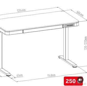 Elektricky výškovo-nastaviteľný stôl s USB 2x - 6