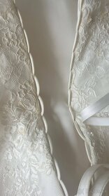 Predám čipkované svadobné šaty XS-S, 34 -36 vintage - 6