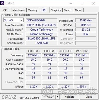 Predám RAM DDR4 : 2x16gb 3000 MHZ Crucial Ballistix RED - 6