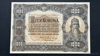 Bankovky Maďarsko 1000 Korona 1920 a 10 Mil B Pengo UNC - 6