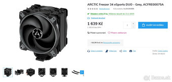 Výkonný chladič cpu ARCTIC Freezer 34 eSports DUO Grey - 6