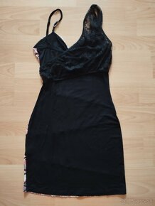 Čierne vzorované šaty s čipkou Bonprix - 6