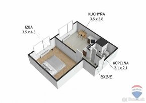 na predaj 1-izbový byt 38 m2 Dubnica nad Váhom - 6