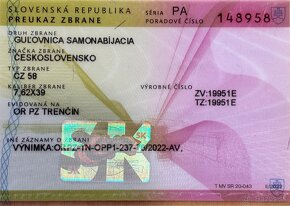 Samopal ČZ VZ58 - sa58 7,62x39 - 6