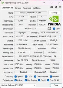 Predám Gigabyte RTX 2060 6GD Rev. 2.0 - 6