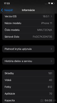 Iphone 11 64GB čierny + nové slúchadlá - 6