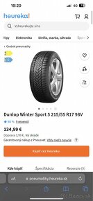 Predam original Skoda Helios zimnu sadu 215/55 R17 - 6