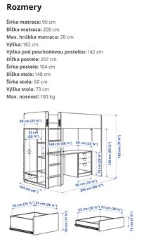 IKEA SMÅSTAD (094.355.88) - Vysoká posteľ - 6