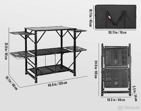 Skladacia kempingová kuchyňa 126 x 81 x 46 cm - 6