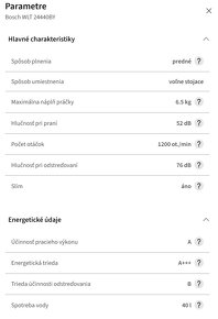 Predám automatickú SLIM práčku Bosch WLT 24440BY/03 - 6