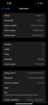 iPhone 15 Plus 128GB Black  ZÁRUKA/100 % Batéria - 6