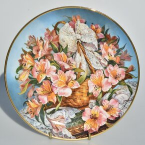 Zberateľské porcelánové taniere  - Kvety - 22 karát zlato - 6