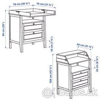 IKEA SUNDVIK-prebalovaci pult/komoda+postielka zadarmo - 6