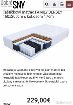 Matrac 160x200 (s drevenou posteľou zadarmo) - 6