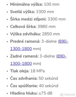 Dvojstlpový zdvihak 5,5t - 6