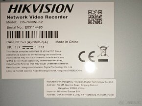 Predám rekordér Hikvision NVR s HDD + grátis IP kamera - 6