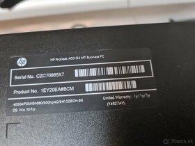 Pracovný / Internetový HP 400 G4 2x3,5Ghz 8Gb 250Gb SSD - 6