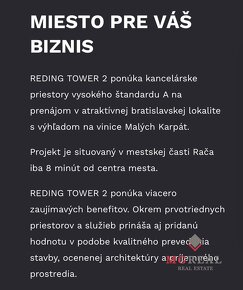 Reprezentatívne priestory 49m2, Reding Tower 2, Racianska ul - 6