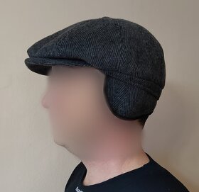 Pánska zimná herringbone newsboy šiltovka - 6