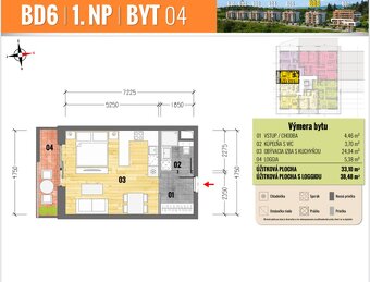 1 izb. byt – KOMFORT A ŠTÝL V NOVOSTAVBE, ul. Cédrová - 6