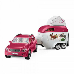 Schleich dobrodružné auto s prívesom a koňom - 6