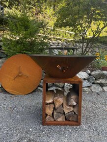 Ohniskovy gril 100cm corten - 6