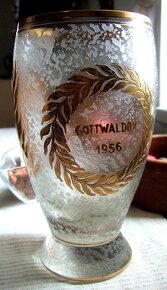 váza dóza Egermann popolník hutné sklo oroplastika - 6