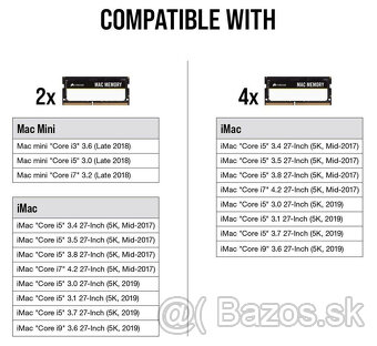 MAC MEMORY Corsair 8GB (2x 4GB) DDR3, 1066 MHz, SO-DIMM - 6