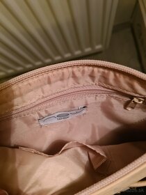 Krémová pudrova clutch kabelka s mašľou - 6