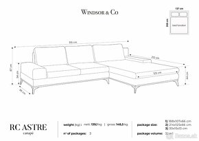 Predám sedačku Windsor & Co Sofas, Tmavosivá, pravý roh - 6