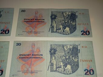 BANKOVKY 20 KČS, 1970, SÉRIE L a H, PĚKNÉ STAVY - 6