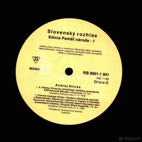 LP ANDREJ HLINKA – Slovenský rozhlas, Edícia Pamäť národa –1 - 6