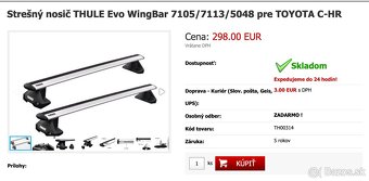 Strešný nosič THULE Evo Wingbar Toyota CHR - 6