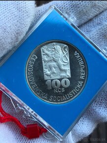 100 Kčs proof Fučík, Smetana striebro Československo - 6