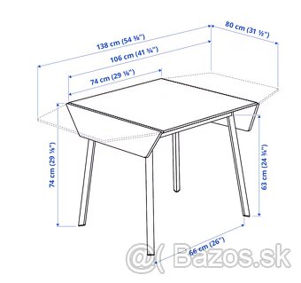 Rozkladací kuchynský stôl IKEA s doskou z bambusu - 6