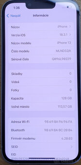 iPhone 13 128GB biely 100% baterka veľmi pekný stav - 6