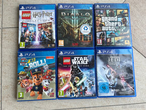 Playstation 4 Slim 500GB, 2x ovládač, volant, 6x hry - 6