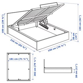 IKEA MALM posteľ, biela, 180x200 cm + 2 x matrac SEGUM - 6