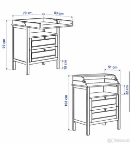 Predám prebaľovací pult / komoda IKEA Sundvik - 6