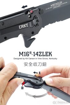 Taktický zatvárací nôž CRKT M16-04ZLEK Tanto Blackout (nový) - 6