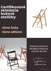 Fantastické Certifikované Drevené Skladacie Bukové Stoličky - 6