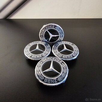 ✅MERCEDES✅ KRYTKY KOLIES S PRSTENCOM - CIERNE, ROZMER: 75 MM - 6