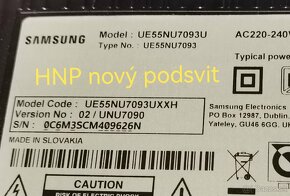 Predám plne funkčný Smart LED TV Samsung UE55NU7093 - 6