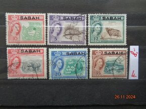 Poštové známky - BORNEO + SABAH +PITCAIRN ISLANS - 6