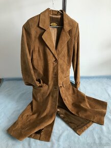 Elegantný dlhý kožený kabát / sako - 6