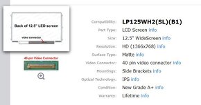 12,5" IPS LED HD (1366x768) 40-PIN Slim - 6