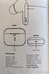 Slúchadlá O2 Pods - bezdrôtové slúchadlá - nepoužité - 6